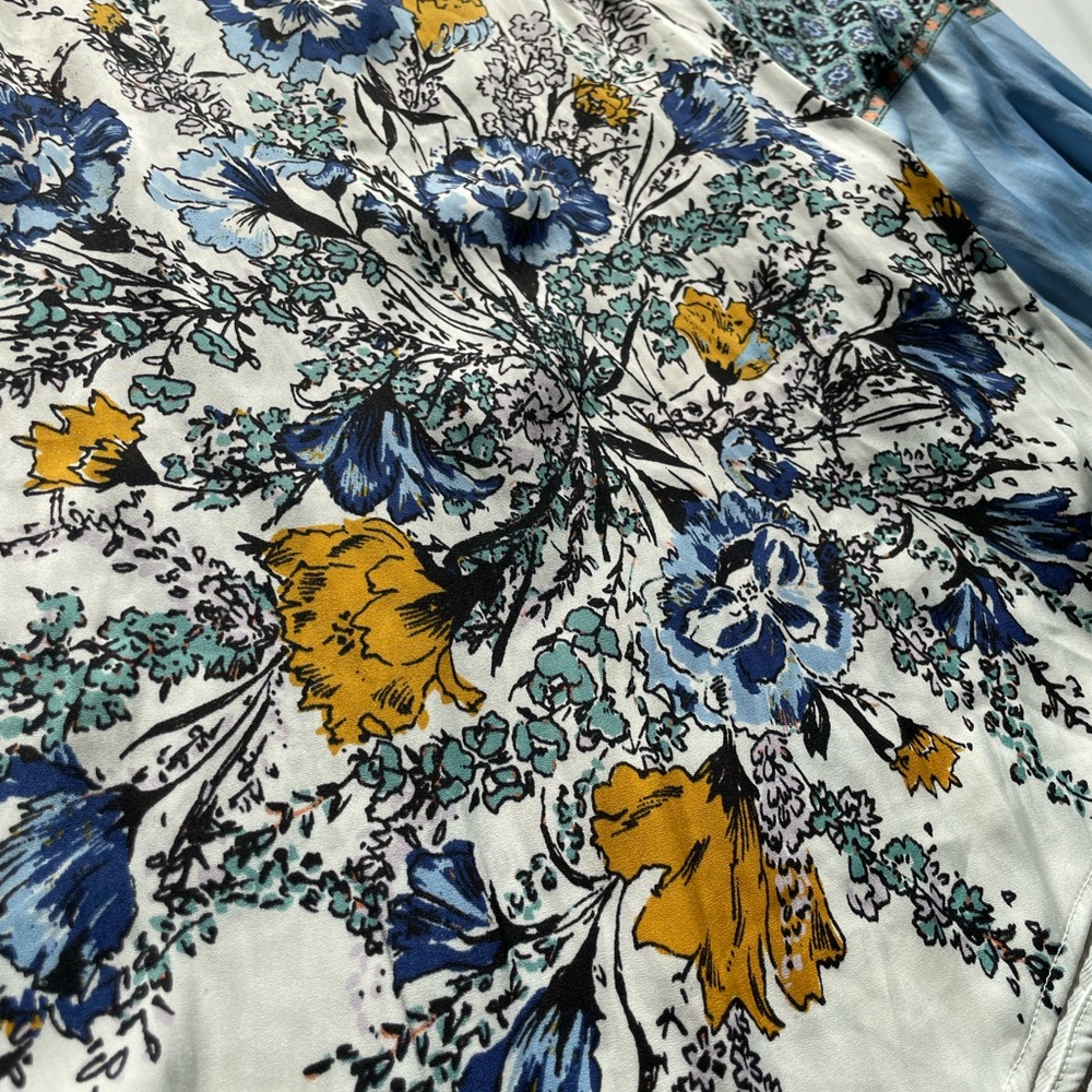 Free People Positano Blouse in Blue Combo - Picture 11 of 11